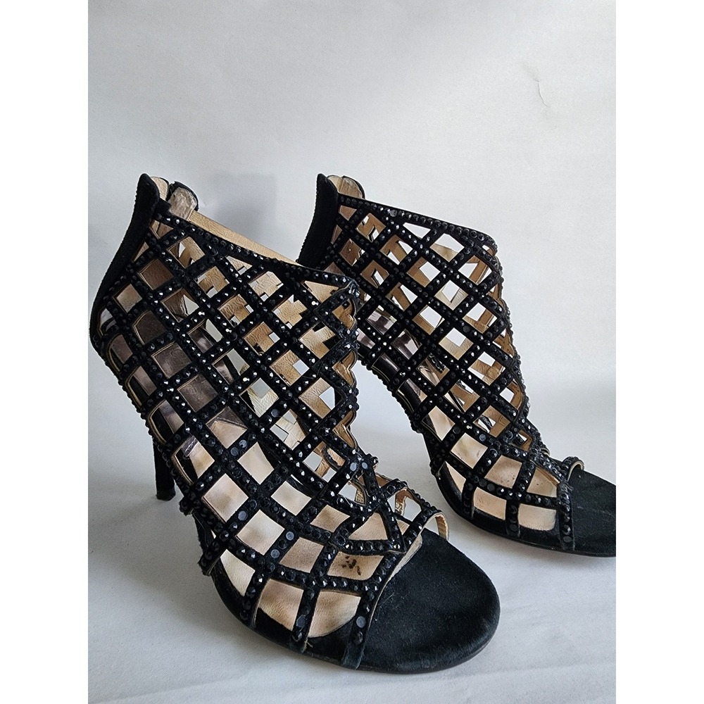MICHAEL Michael Kors Heels Size 9m Black Crystal Cage Stiletto Heels